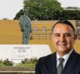 Monumento a José Figueres Ferrer en la Plaza de la Democracia, San José, Costa Rica.