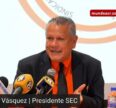 Representantes del SEC durante conferencia de prensa sobre presunta injerencia gubernamental y conflicto sindical
